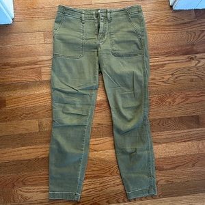 Jcrew factory army green stretch straight pants